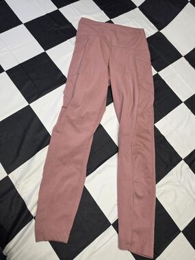Yogalicious Dusty Rose High-Waist Leggings with Side Pockets